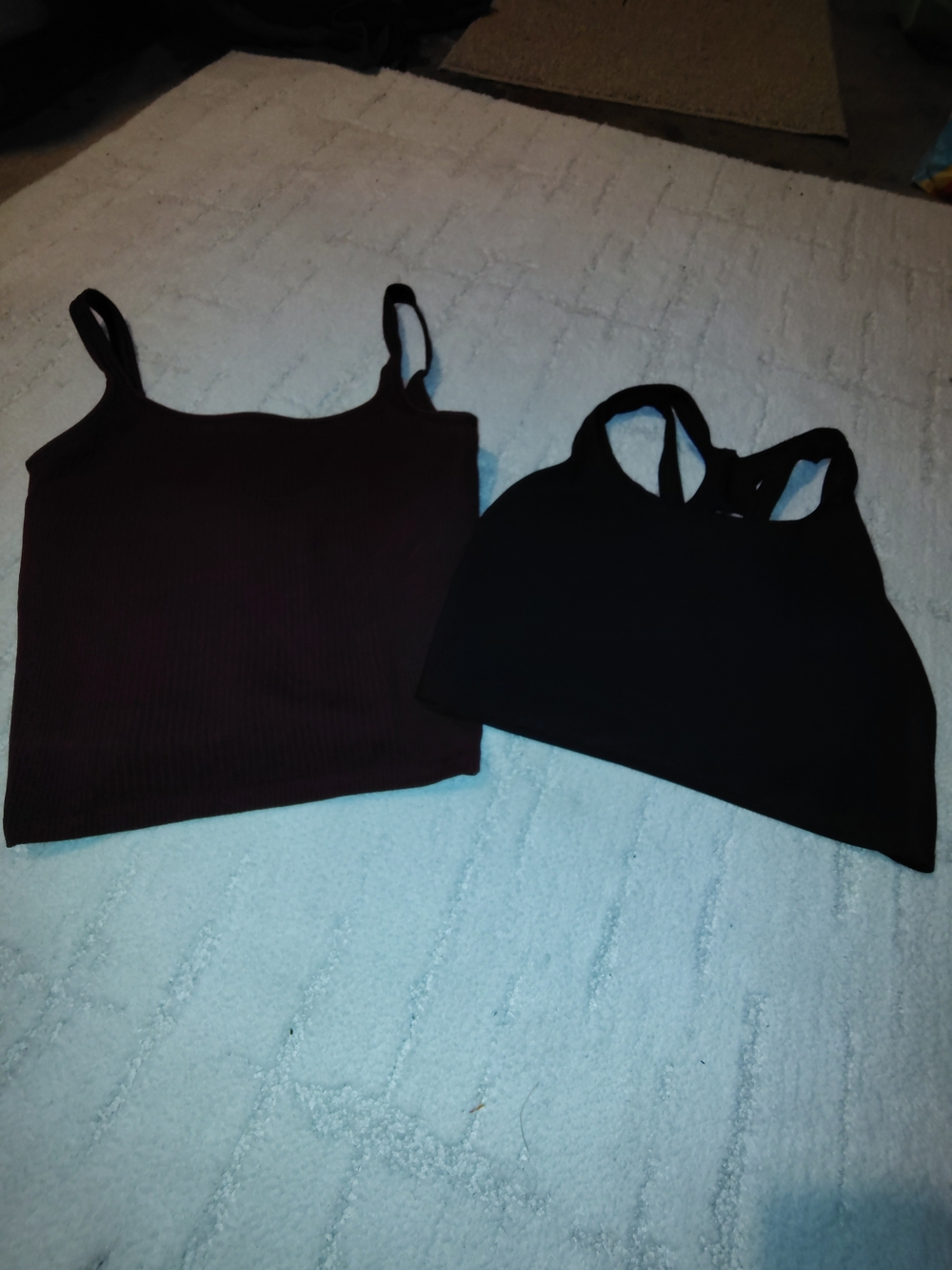 lululemon athletica Black and Dark Burgundy Women’s Tank Tops